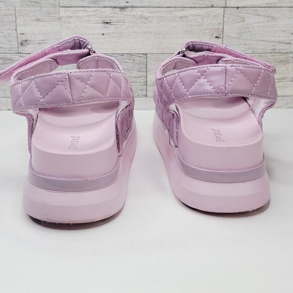 Bamboo 8M 2.5" Platform Chunky Heel Sandal Lavender Hook Loop Closure Fairycore - Picture 6 of 10